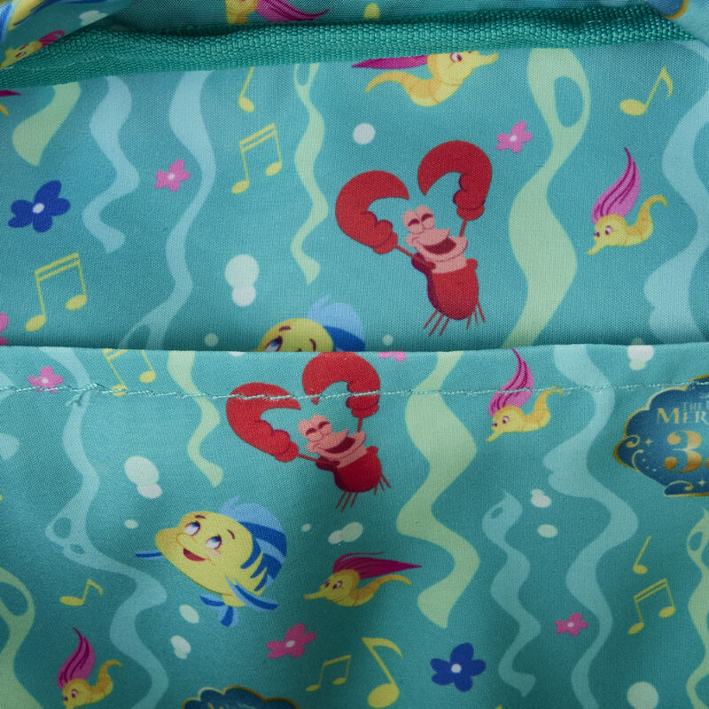 Disney The Little Mermaid 35th Anniversary All Over Print Nylon Mini Backpack
