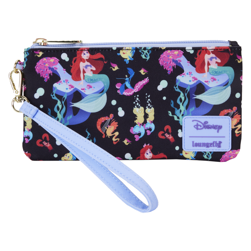 Disney The Little Mermaid 35th Anniversary All Over Print Zipper Pouch Wristlet