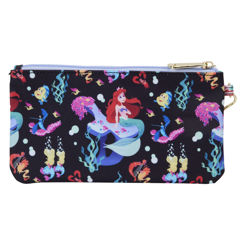 Disney The Little Mermaid 35th Anniversary All Over Print Zipper Pouch Wristlet