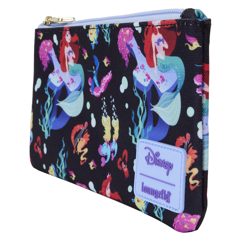 Disney The Little Mermaid 35th Anniversary All Over Print Zipper Pouch Wristlet