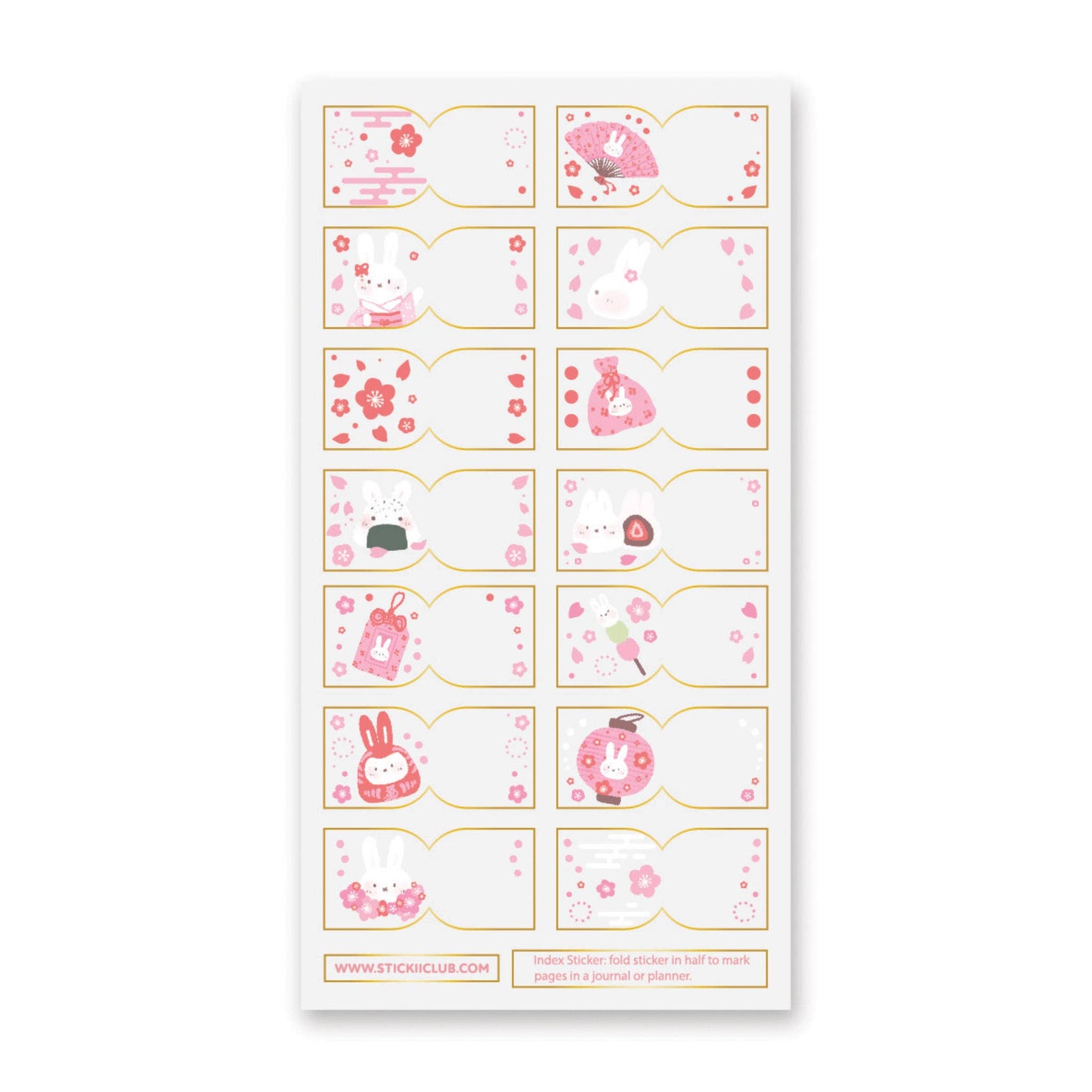 Usagi Sakura Tabs Sticker Sheet