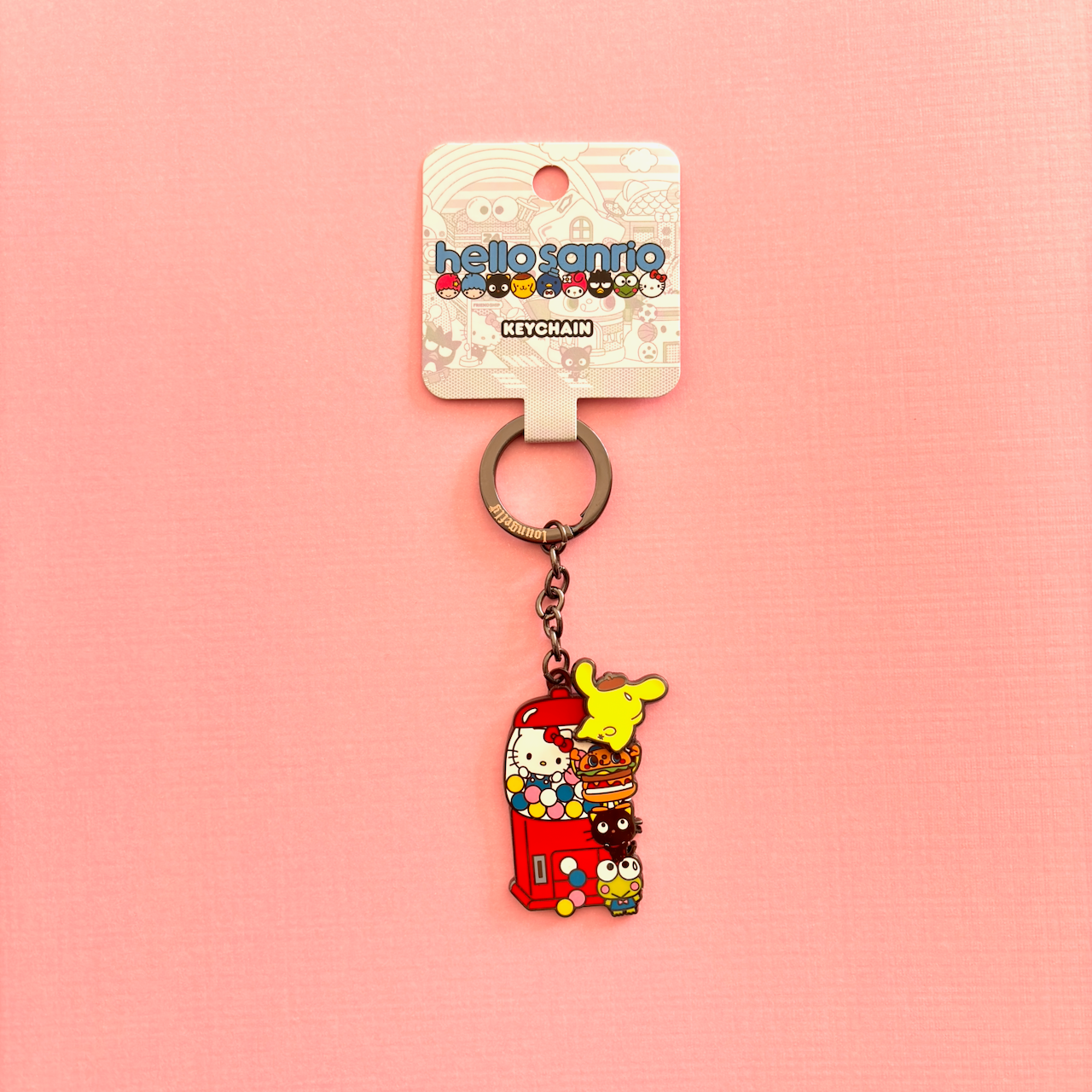 Sanrio Hello Kitty Bubblegum Machine Enamel Keychain