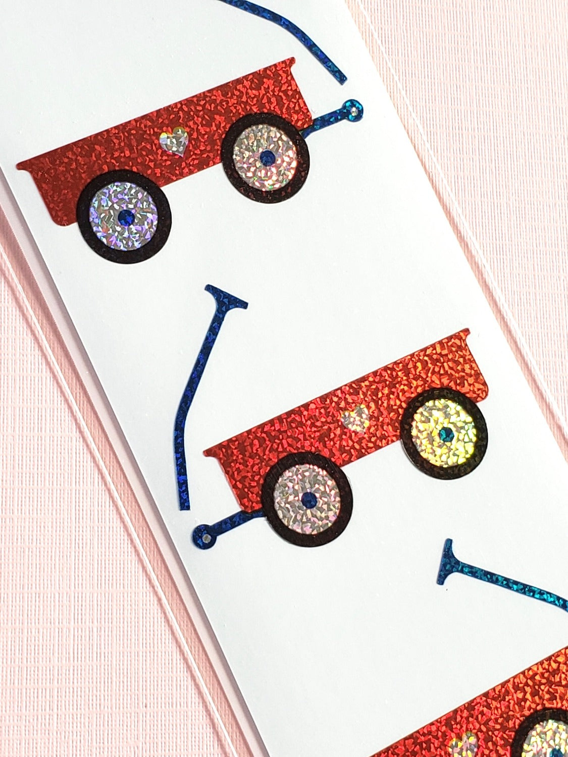 Mrs Grossman's sparkly classic wagon stickers closeup