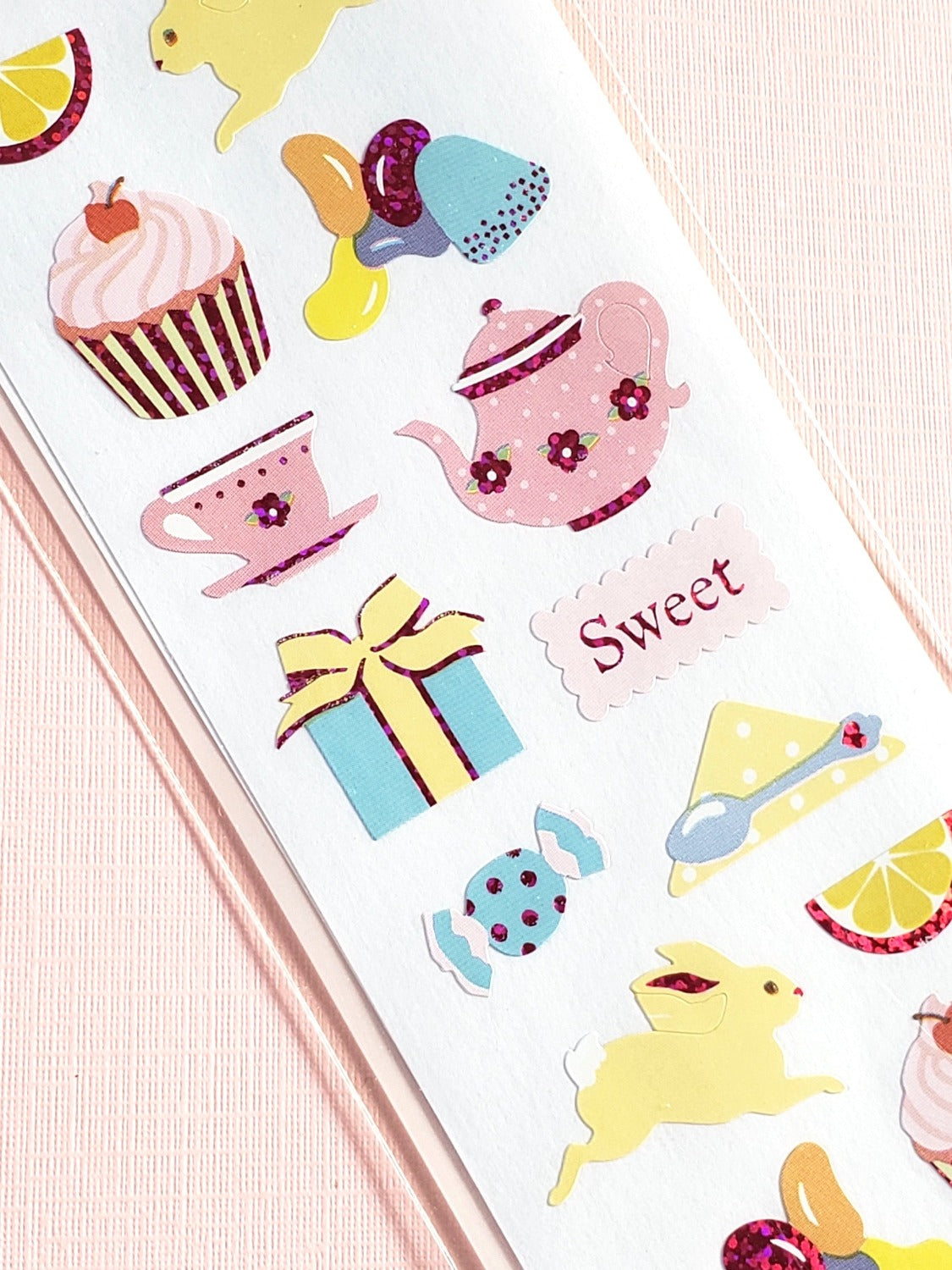 Mrs Grossman's tea time stickers closeup