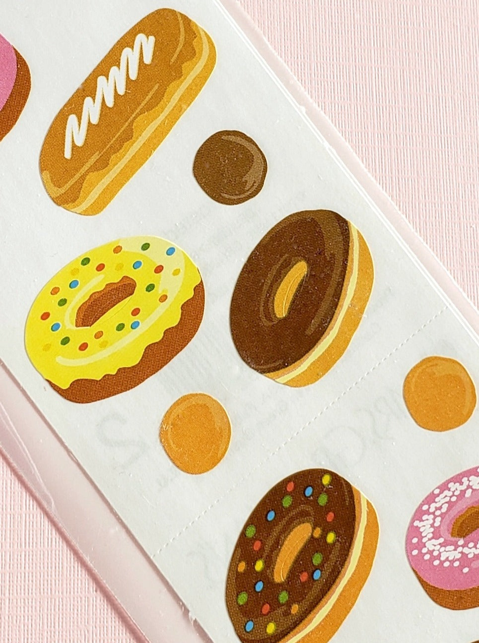 Mrs Grossman's stickers frosted donuts closeup