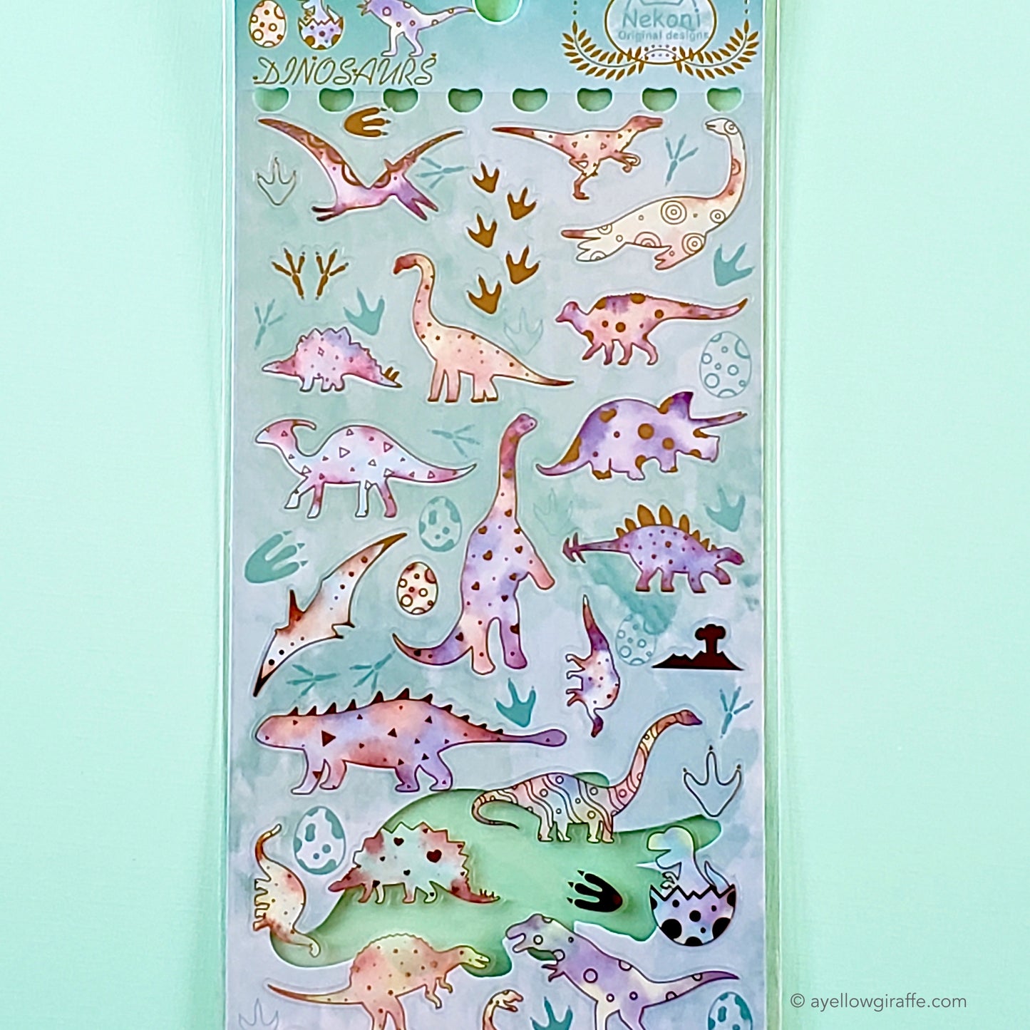 Nekoni Stickers: Crystal Dinosaurs