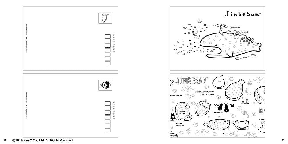 San-X Jinbesan adult coloring book japanese coloring post cards