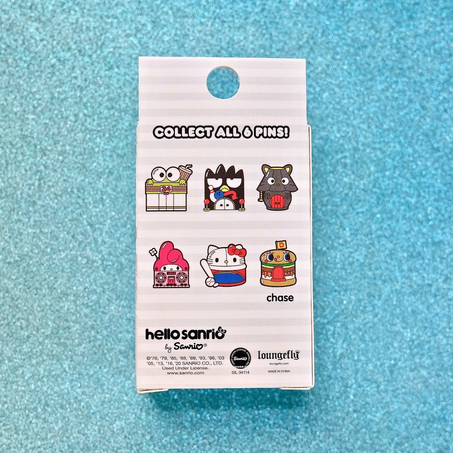Loungefly Hello Sanrio blind box enamel pin back view