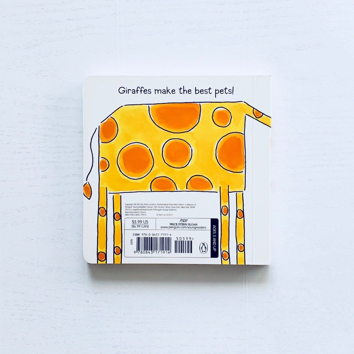 My Pet Giraffe back cover