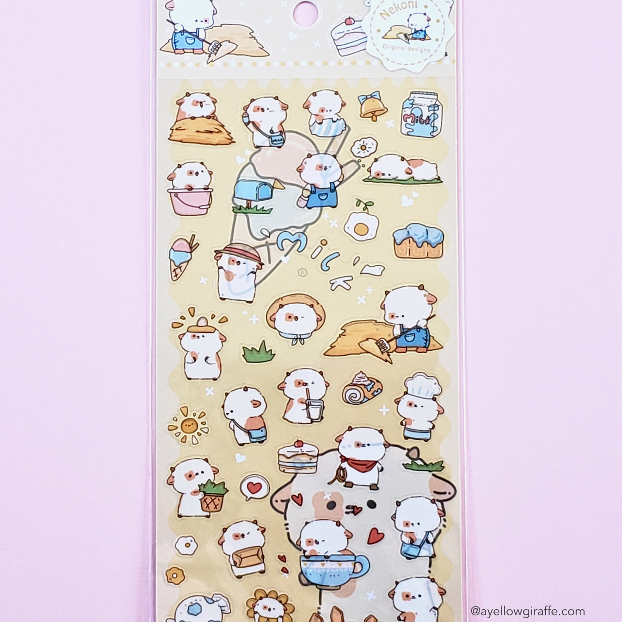 Nekoni Stickers: Cow Farm