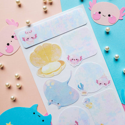 Adorable Axolotl Labels Sticker Sheet