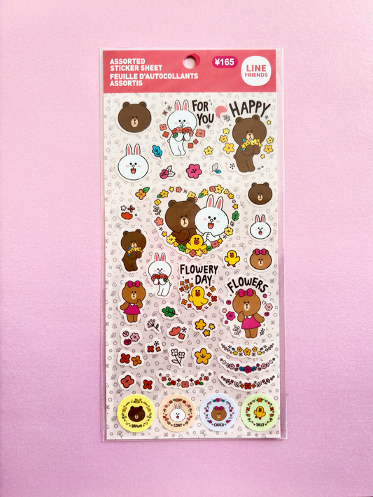 Brown and Friends Flowery Day + In the Park Stickers