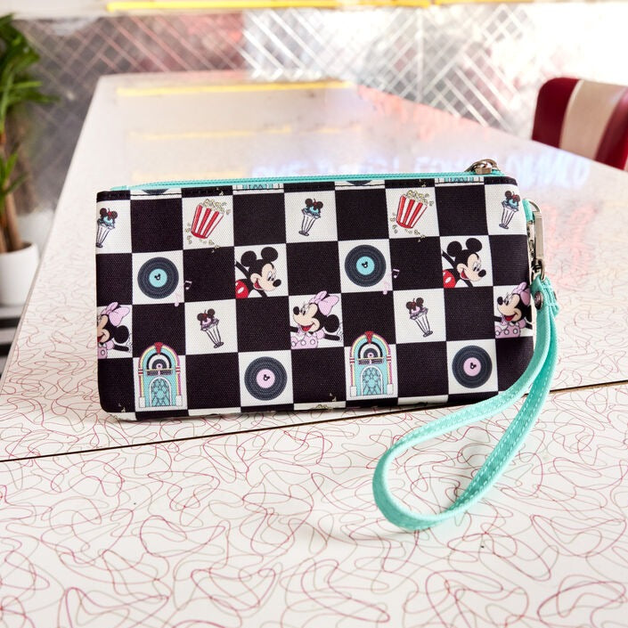 Loungefly x Disney: Mickey & Minnie Date Night Diner Nylon Zipper Pouch Wristlet