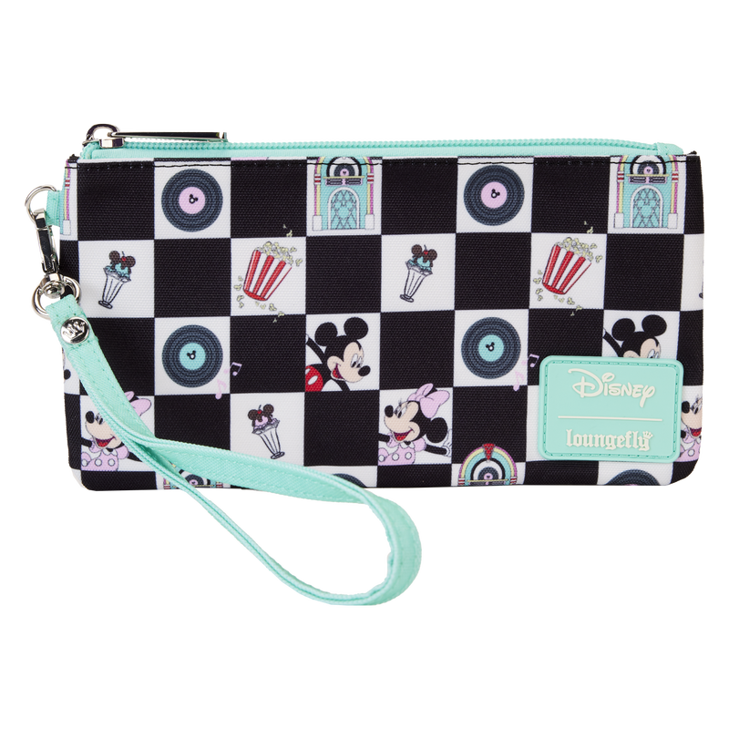 Loungefly x Disney: Mickey & Minnie Date Night Diner Nylon Zipper Pouch Wristlet