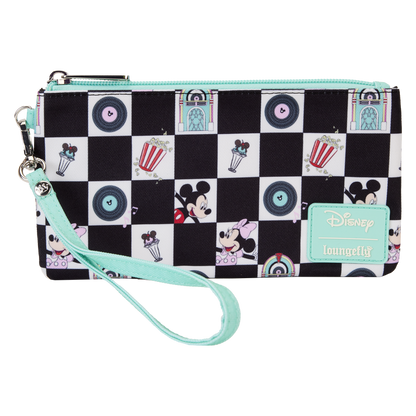Loungefly x Disney: Mickey & Minnie Date Night Diner Nylon Zipper Pouch Wristlet