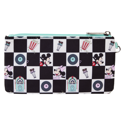 Loungefly x Disney: Mickey & Minnie Date Night Diner Nylon Zipper Pouch Wristlet