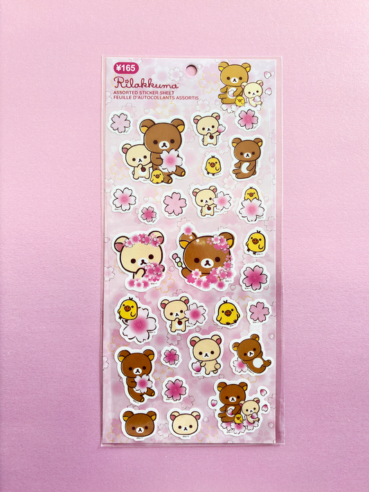Rilakkuma Cherry Blossom Stickers (Pink)