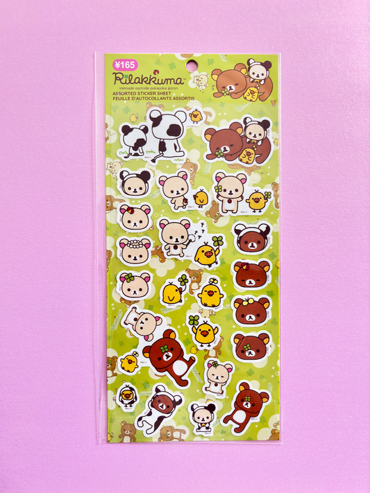 Rilakkuma Happy Four Leaf Clover Stickers