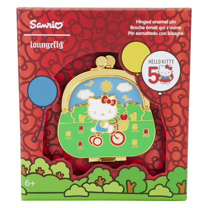 Hello Kitty 50th Anniversary Coin Pouch Collector Pin inside collector box