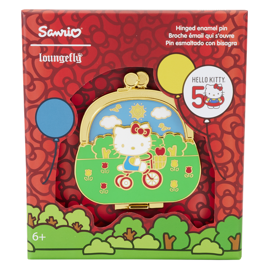 Hello Kitty 50th Anniversary Coin Pouch Collector Pin inside collector box