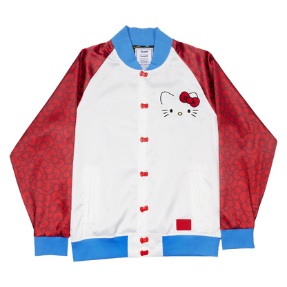 hello kitty 50th anniversary satin jacket front view