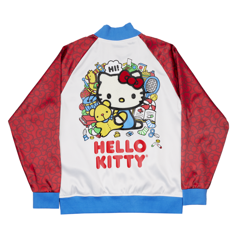 hello kitty 50th anniversary satin jacket back view