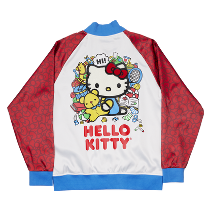 hello kitty 50th anniversary satin jacket back view