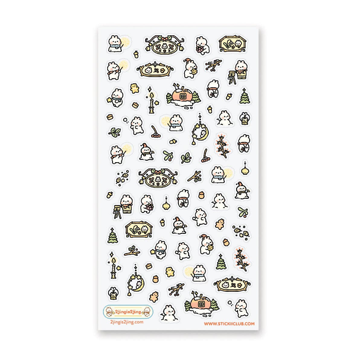Sheet of decorative stickers with various designs on a white background