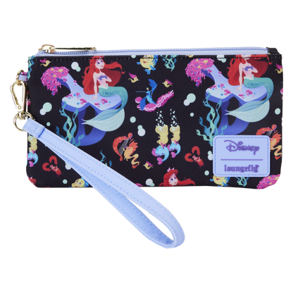 Disney The Little Mermaid 35th Anniversary All Over Print Zipper Pouch Wristlet