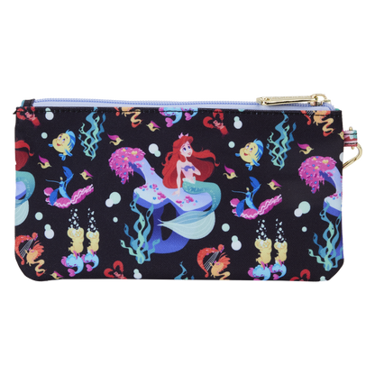 Disney The Little Mermaid 35th Anniversary All Over Print Zipper Pouch Wristlet