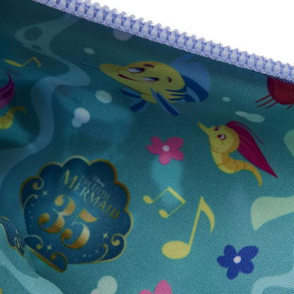 Disney The Little Mermaid 35th Anniversary All Over Print Zipper Pouch Wristlet
