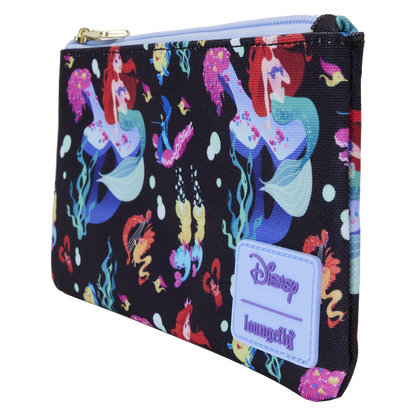 Disney The Little Mermaid 35th Anniversary All Over Print Zipper Pouch Wristlet