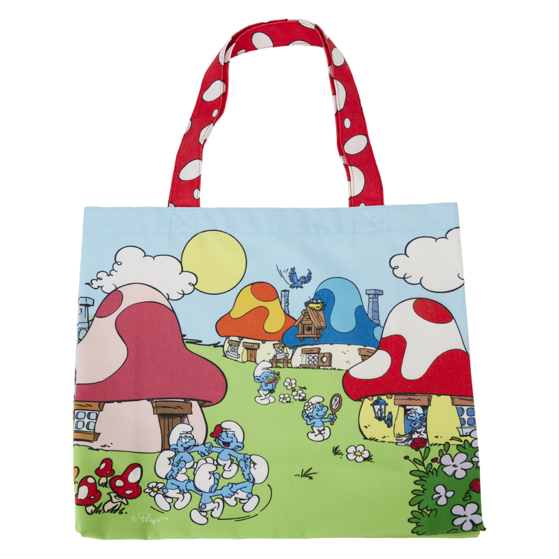 Loungefly The Smurfs Tote Bag village scene