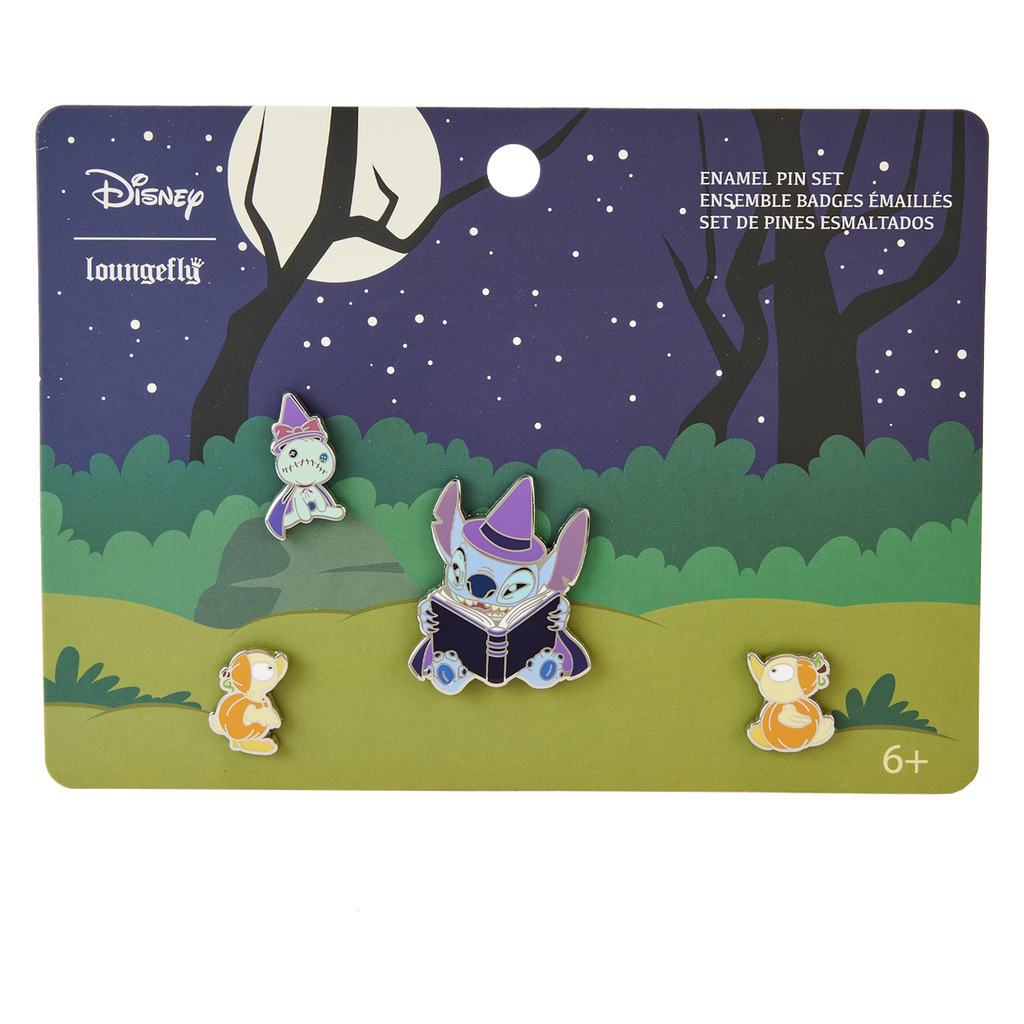 Loungefly x Disney: Stitch Spooky Stories Halloween 4-piece Pin Set
