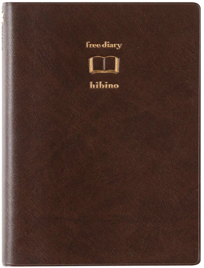 MIDORI Hibino Free Undated Diary A6 Brown