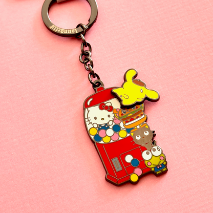 Sanrio Hello Kitty Bubblegum Machine Enamel Keychain