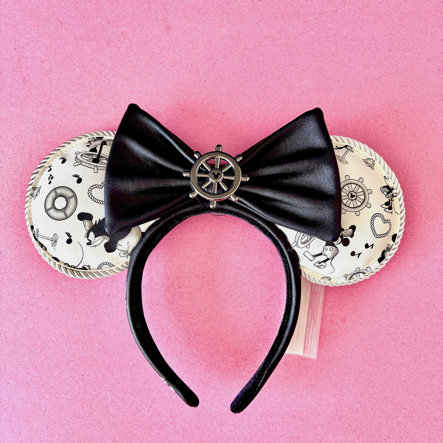 Disney Steamboat Willie Minnie Mouse Ears Bow Headband