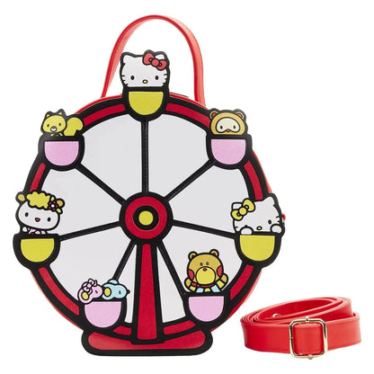Hello Kitty-themed bag with a wheel design on a white background