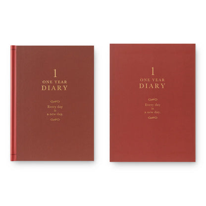 MIDORI One Day One Page Year Diary: Classic Red