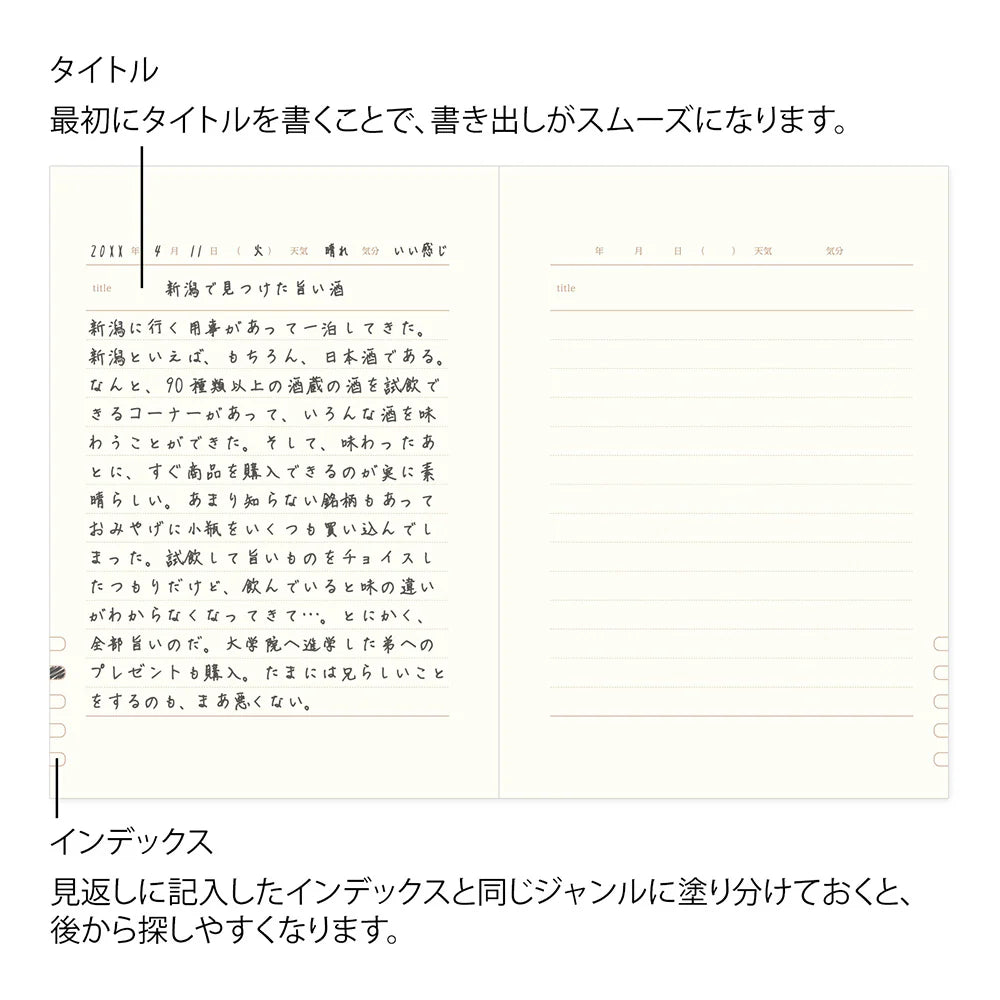 MIDORI One Day One Page Year Diary: Classic Red
