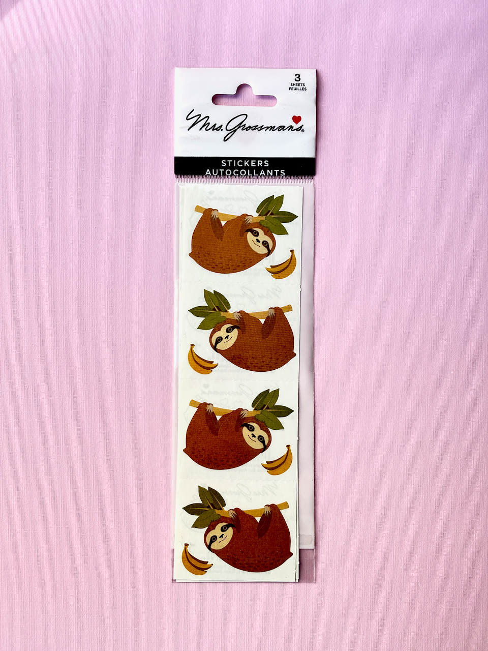 Mrs. Grossman's Stickers: Cheerful Sloths