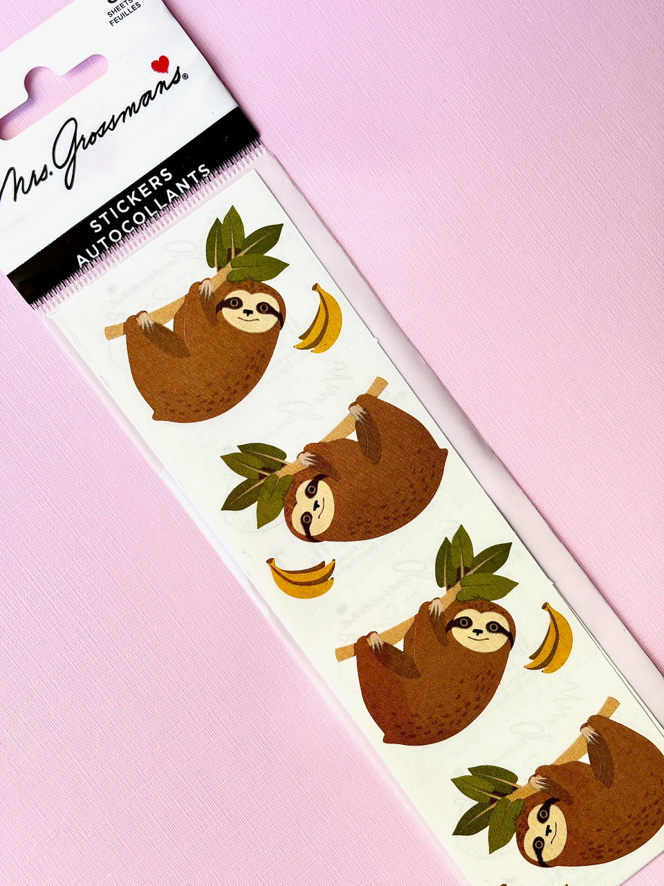 Mrs. Grossman's Stickers: Cheerful Sloths