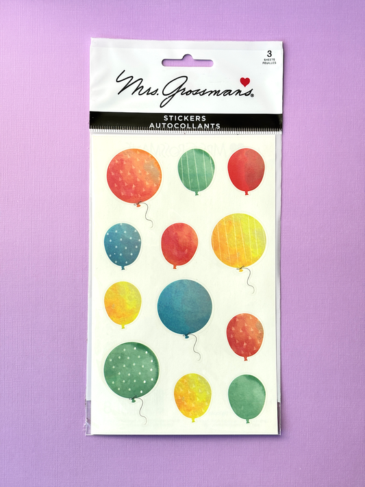 Mrs. Grossman's Stickers: Watercolor Balloons