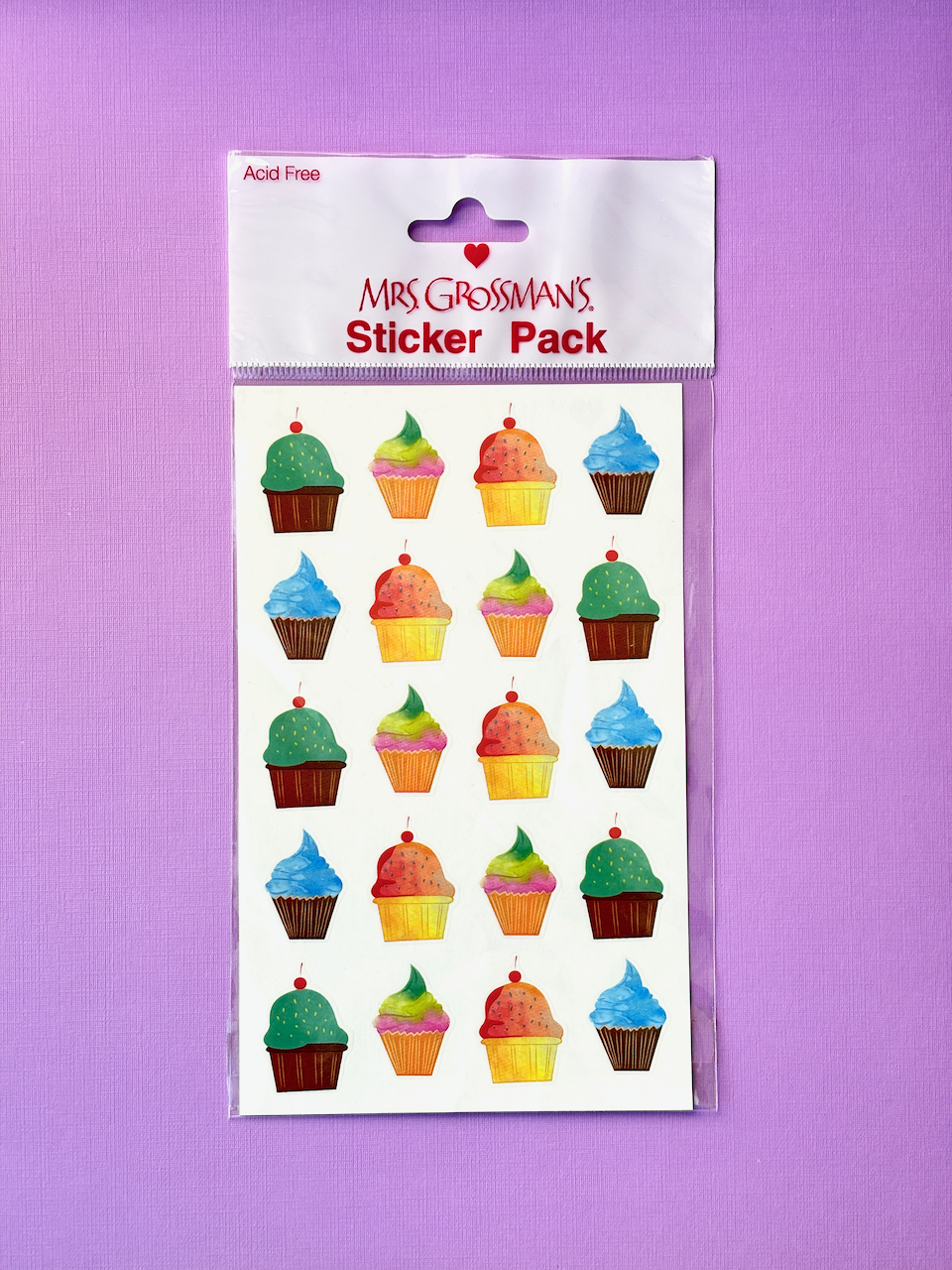 Mrs. Grossman's Stickers: Watercolor Cupcake