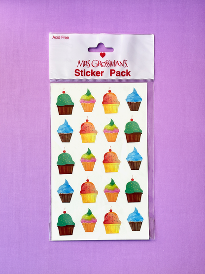 Mrs. Grossman's Stickers: Watercolor Cupcake