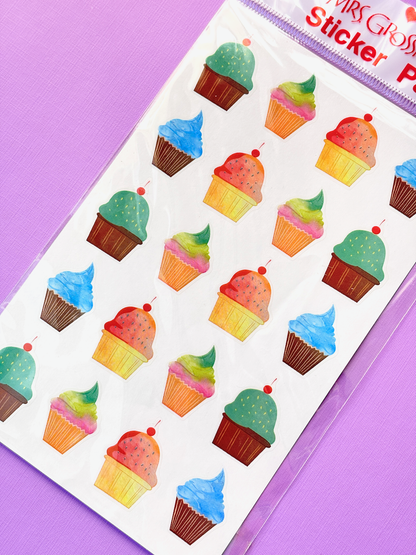 Mrs. Grossman's Stickers: Watercolor Cupcake