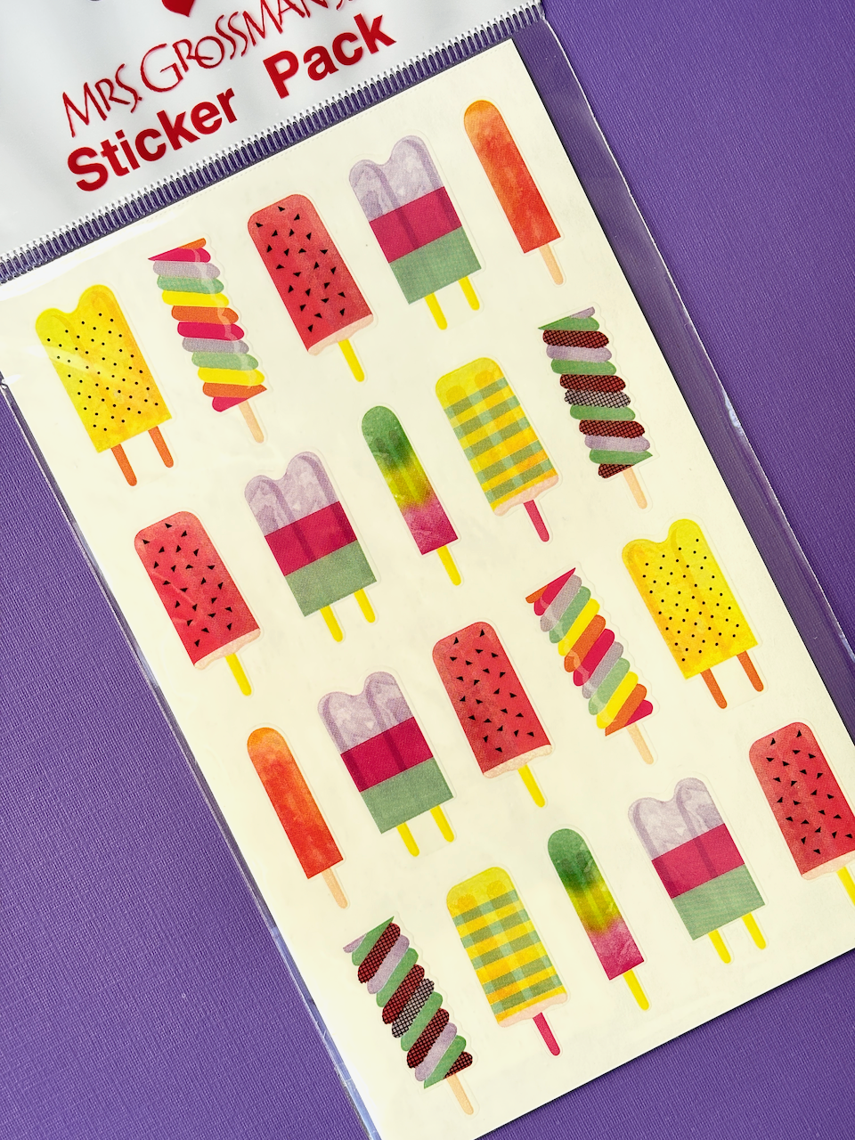 Mrs. Grossman's Stickers: Watercolor Popsicles