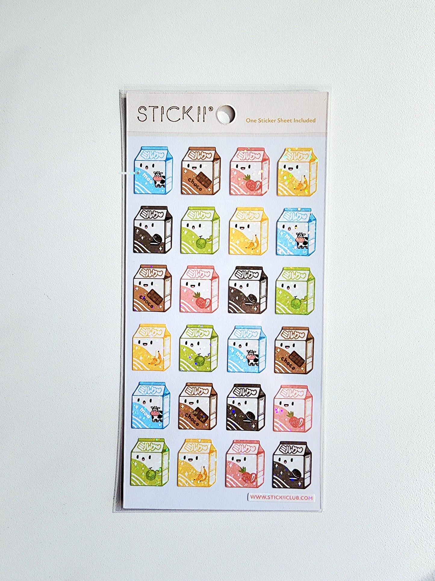 Kawaii Milk Sticker Sheet