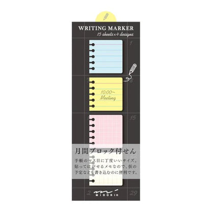MIDORI Writing Marker Sticky Notes: Memo