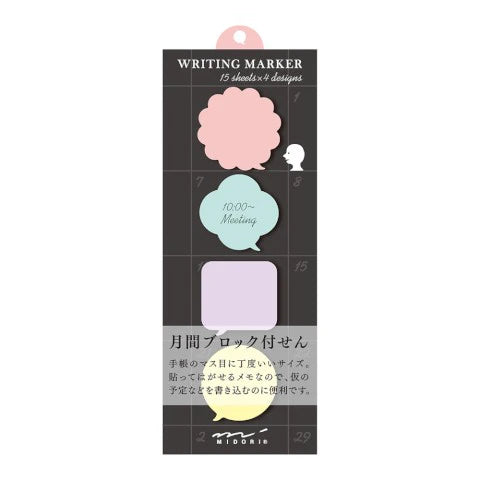 MIDORI Writing Marker Sticky Sticky Notes: Speech Bubble